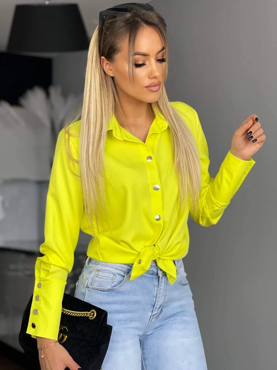 Koszula elegancka Limonka Neon