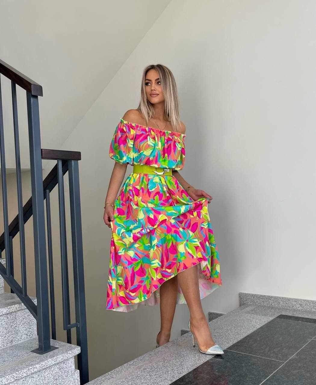 Sukienka MIDI print kwiatowy Marita
