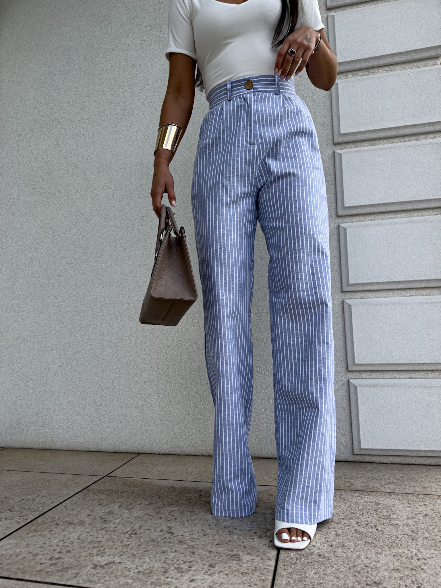 Spodnie SIMPLE paski Jeansowe