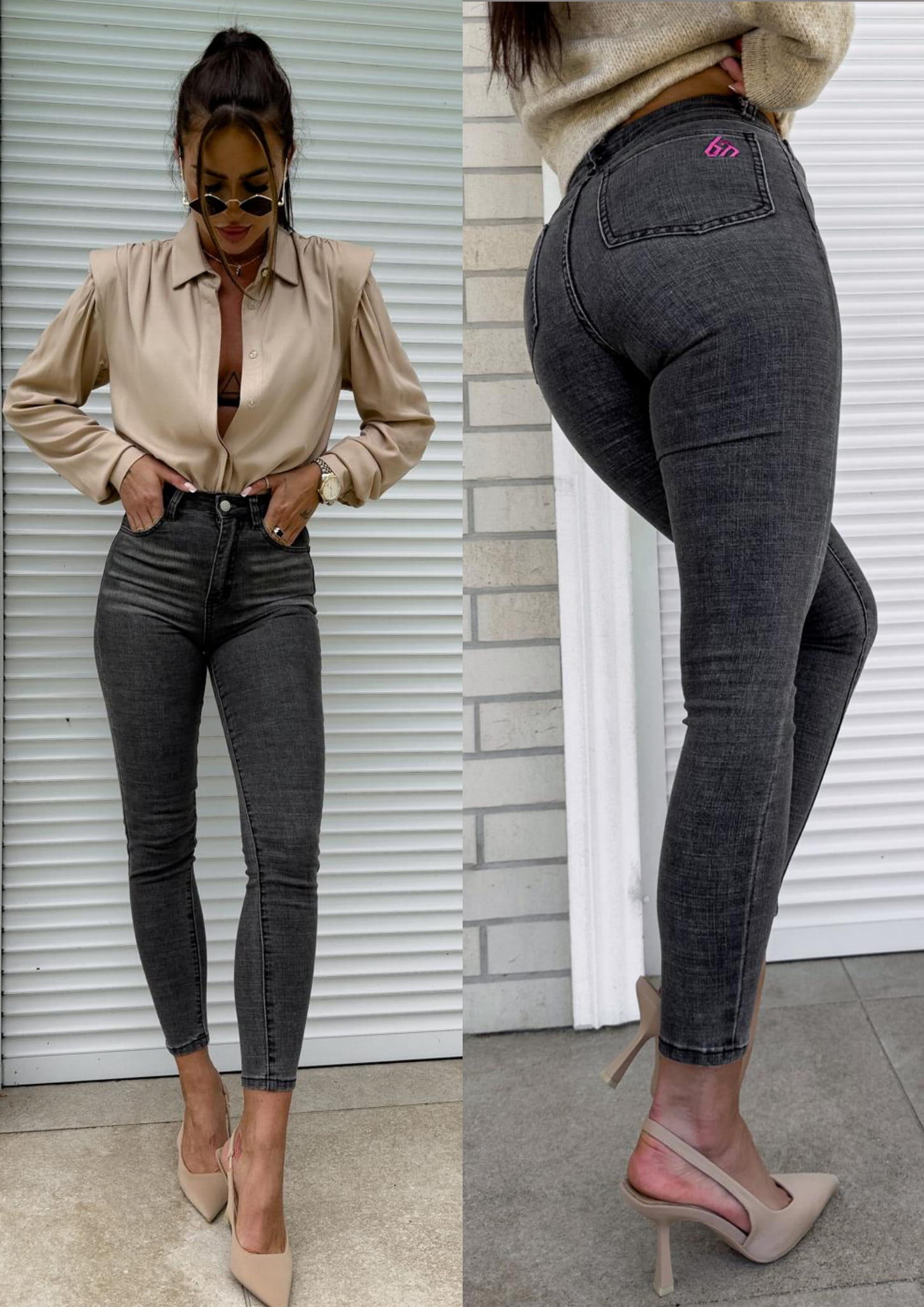 Jeansy BY ME Szare