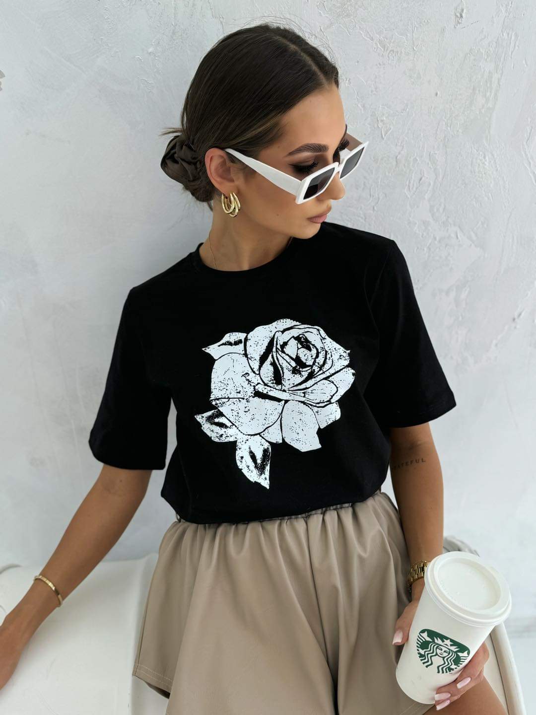T-SHIRT Basic Rose Czarny
