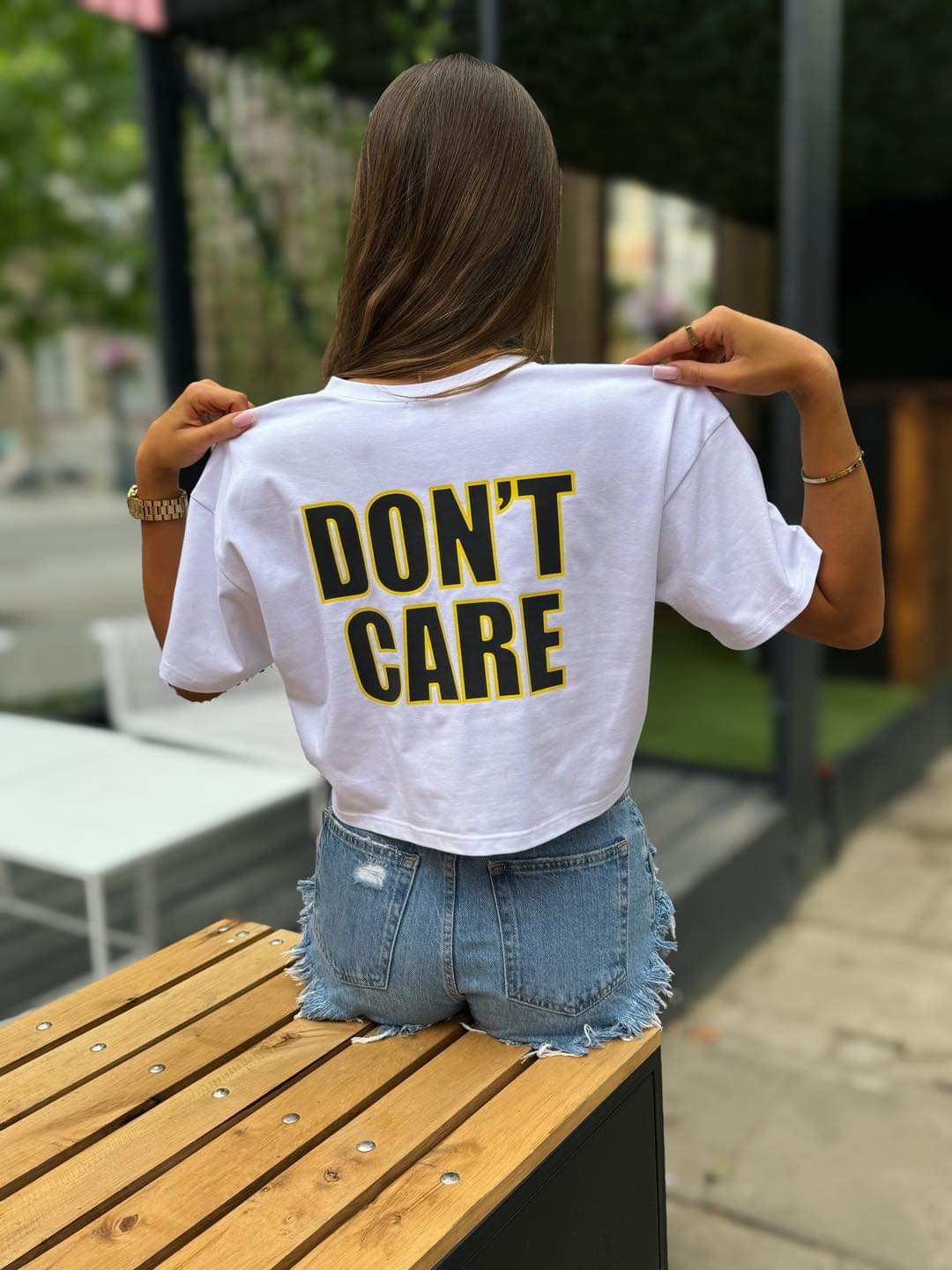 T-Shirt WHAT YOU THINK OF MY Biały