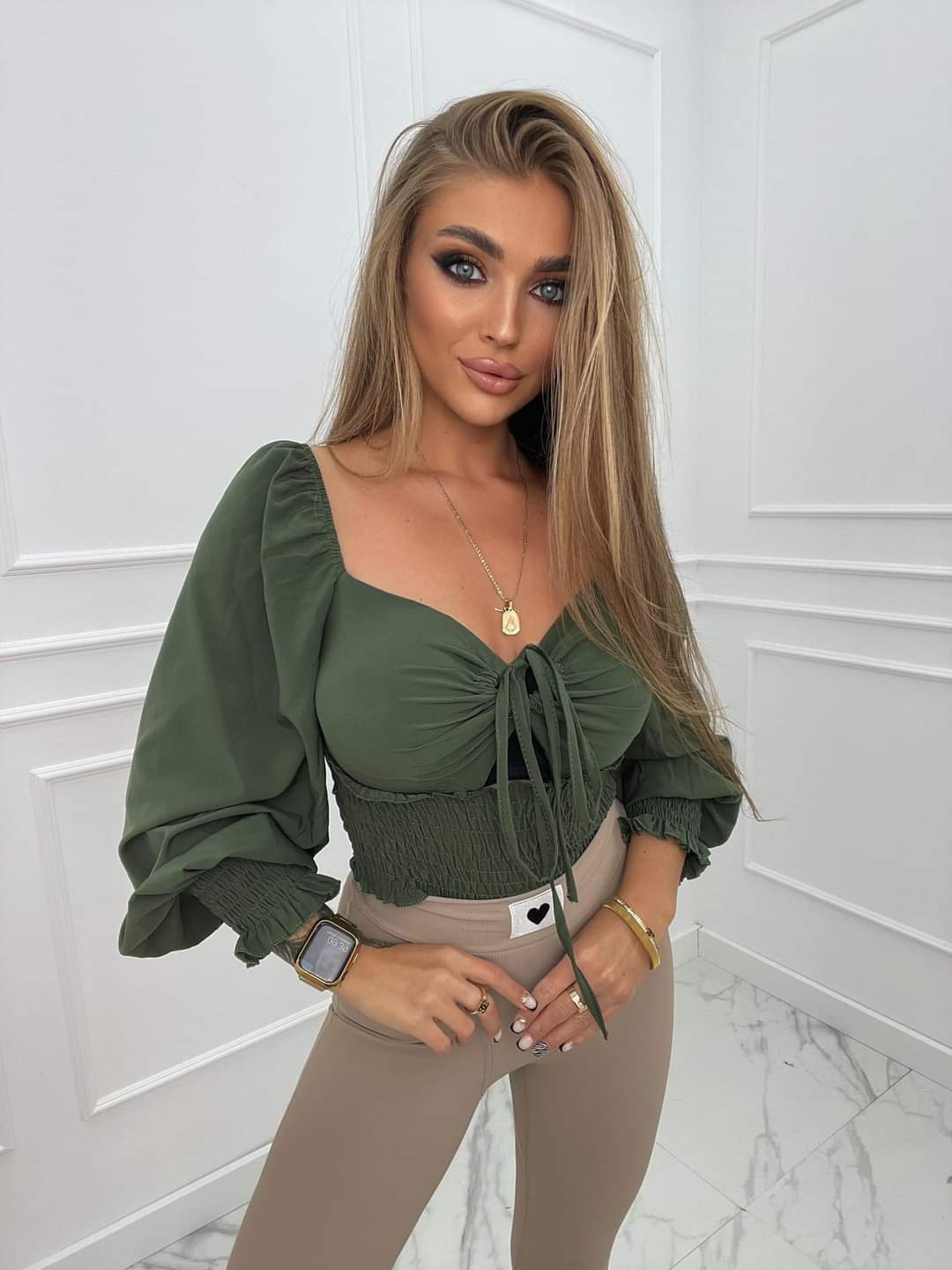 Bluzka gorsetowa Khaki Zaziba